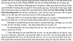 Công văn của PGD&amp;ĐT về việc phòng chống dịch bệnh dịp Tết nguyên đán.
