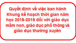 Hà Nội ban hành khung thời gian năm học 2018 - 2019