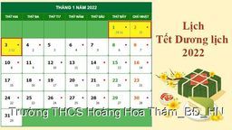 Lịch nghỉ Tết Dương lịch 2022