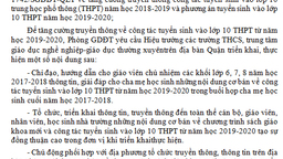 Công văn số 75/CV-GDĐT về việc tăng cường truyền thông về công tác tuyển sinh vào lớp 10 THPT