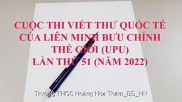 Cuộc thi viết thư quốc tế UPU lần thứ 51, năm 2022