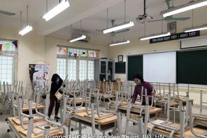 Vệ sinh khử khuẩn trường lớp, sẵn sàng đón học sinh trở lại trường