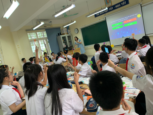 Học sinh trường THCS Hoàng Hoa Thám hào hứng, sôi nổi, tích cực trong tiết chuyên đề toán 6