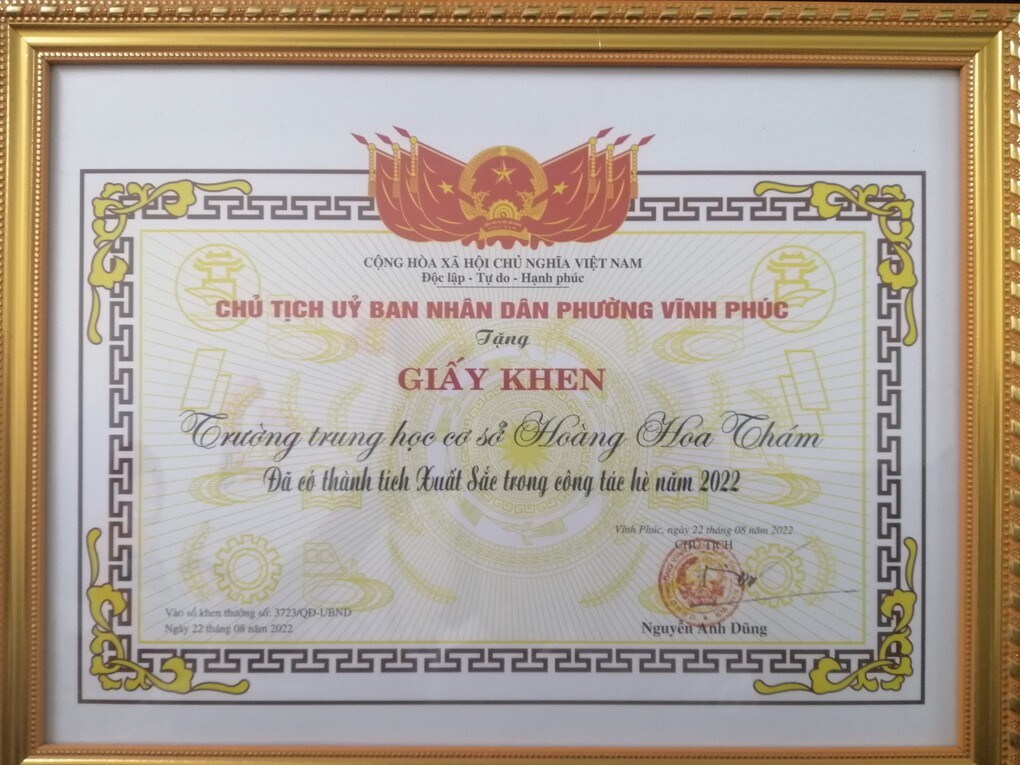 Trường THCS Hoàng Hoa Thám phối hợp với Phường Vĩnh Phúc triển khai Tháng hành động vì trẻ em và các hoạt động quản lý, giáo dục thanh thiếu nhi, học sinh hè năm 2022