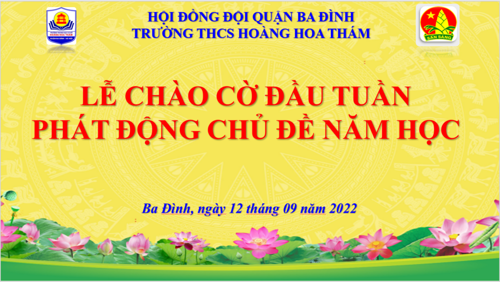 Liên đội trường THCS Hoàng Hoa Thám phát động chủ đề  năm học 2022 – 2023