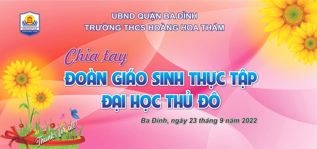 Thầy và trò trường THCS Hoàng Hoa Thám tổ chức chia tay Đoàn giáo sinh thực tập trường Đại học Thủ đô