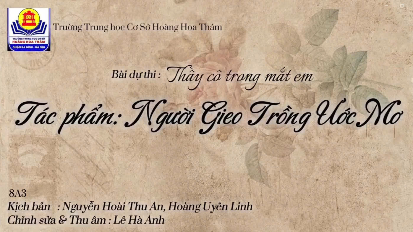 Bài dự thi thầy cô trong mắt em của tập thể lớp 8A3