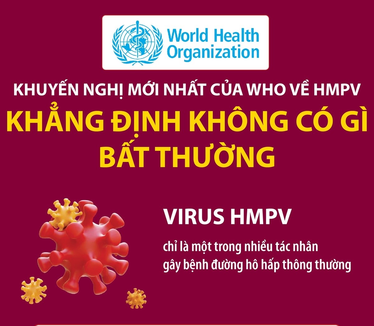 Khuyến nghị mới nhất của WHO về HMPV khẳng định không có gì bất thường