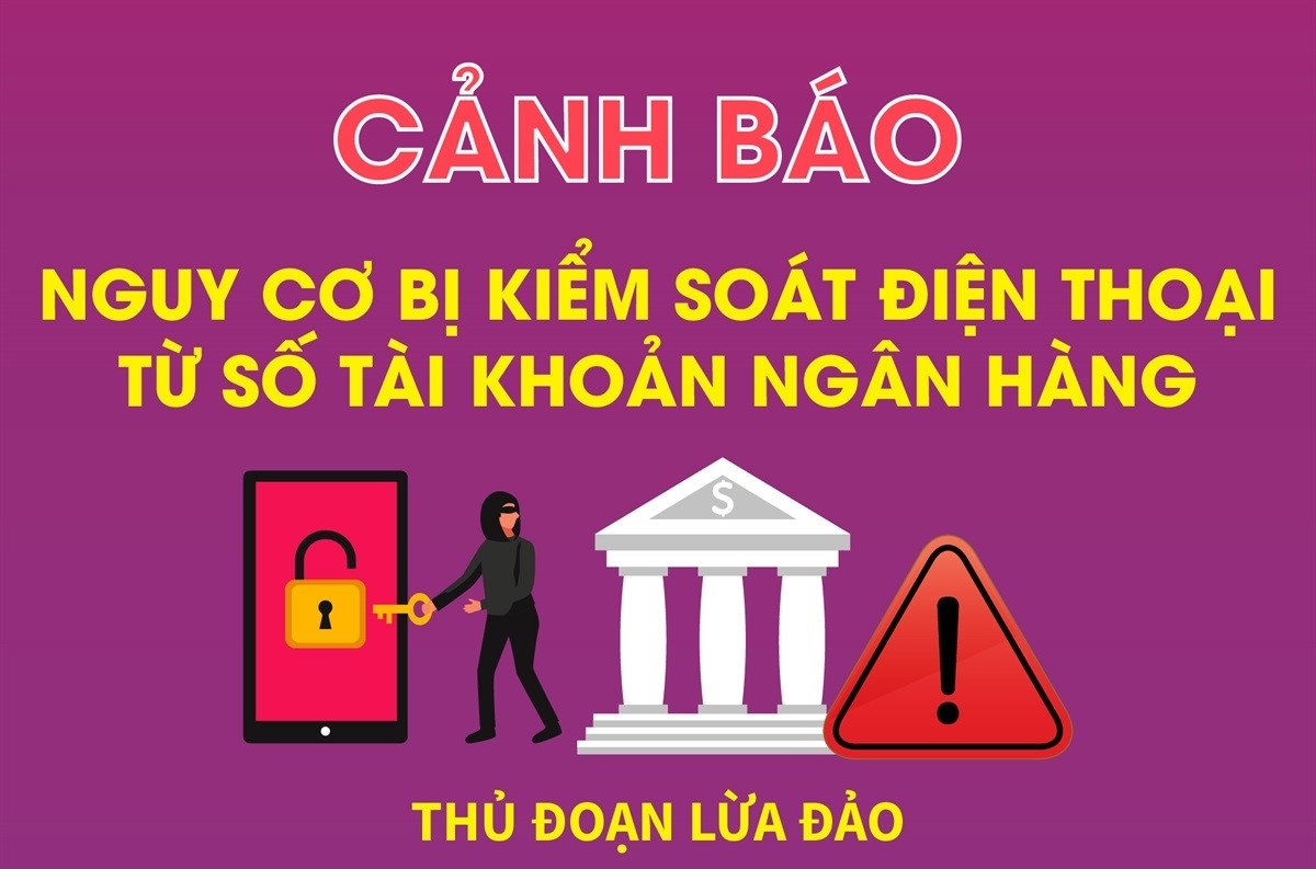 Cảnh báo nguy cơ bị kiểm soát điện thoại từ số tài khoản ngân hàng