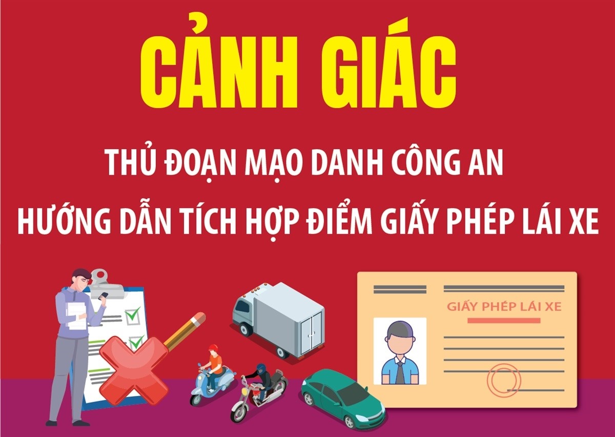 Cảnh báo thủ đoạn mạo danh công an hướng dẫn tích hợp điểm giấy phép lái xe
