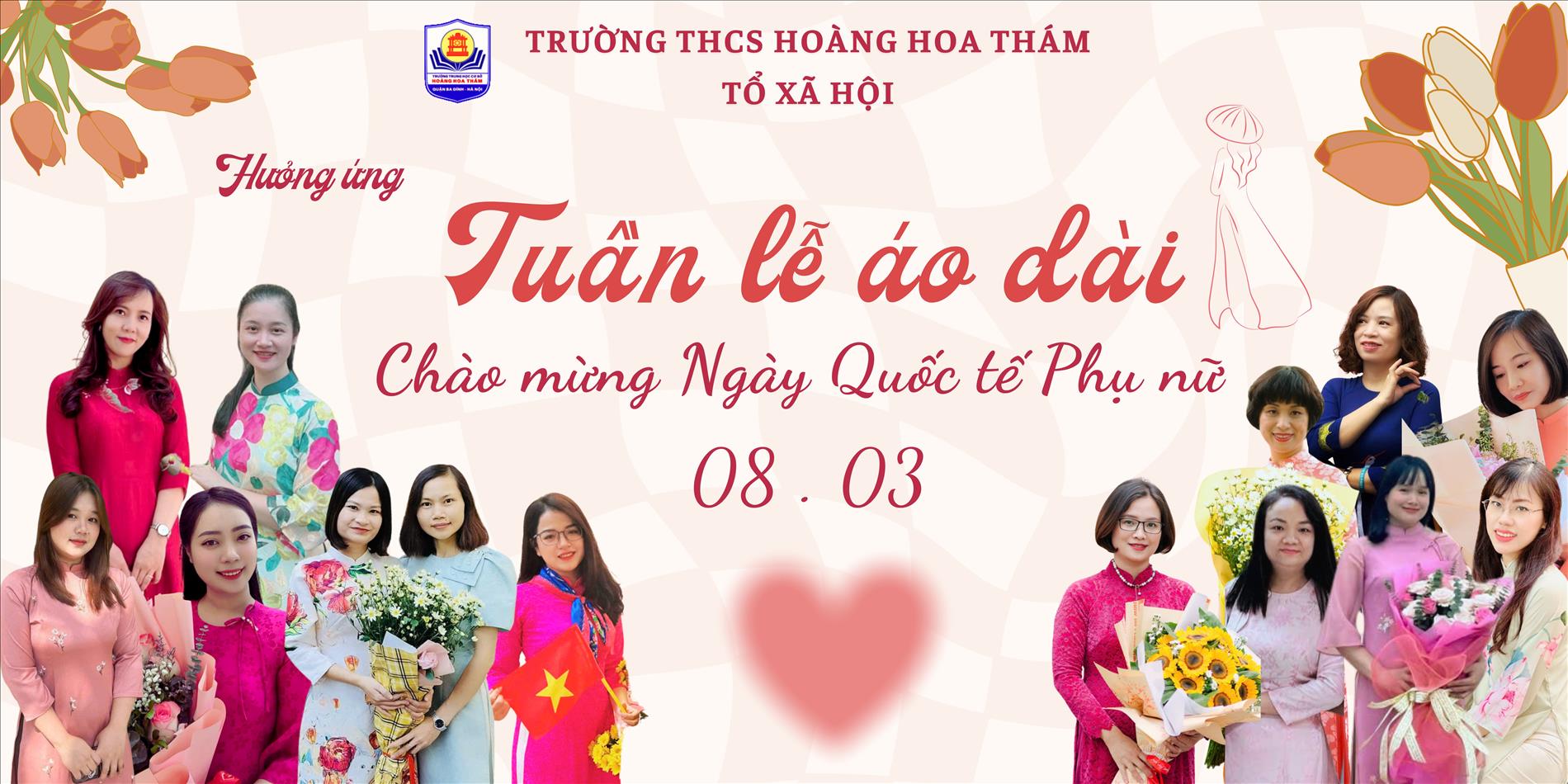 Tổ Xã hội trường THCS Hoàng Hoa Thám hưởng ứng Tuần lễ áo dài – lan tỏa vẻ đẹp người phụ nữ Việt Nam