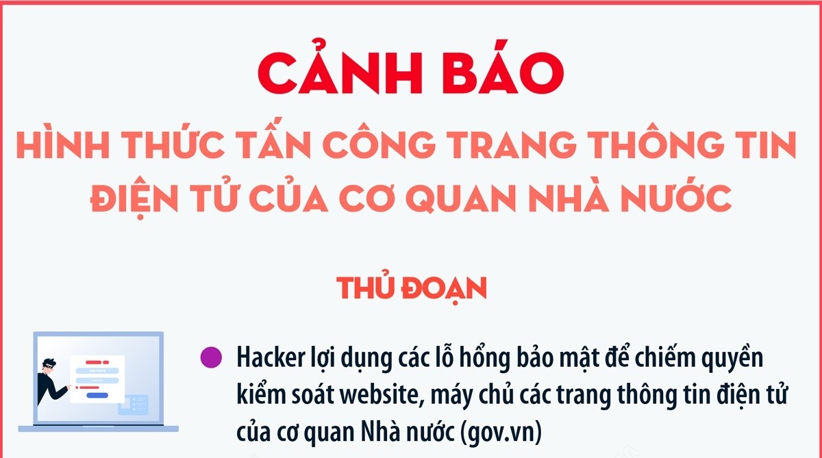 Cảnh báo hình thức tấn công trang thông tin điện tử của cơ quan Nhà nước