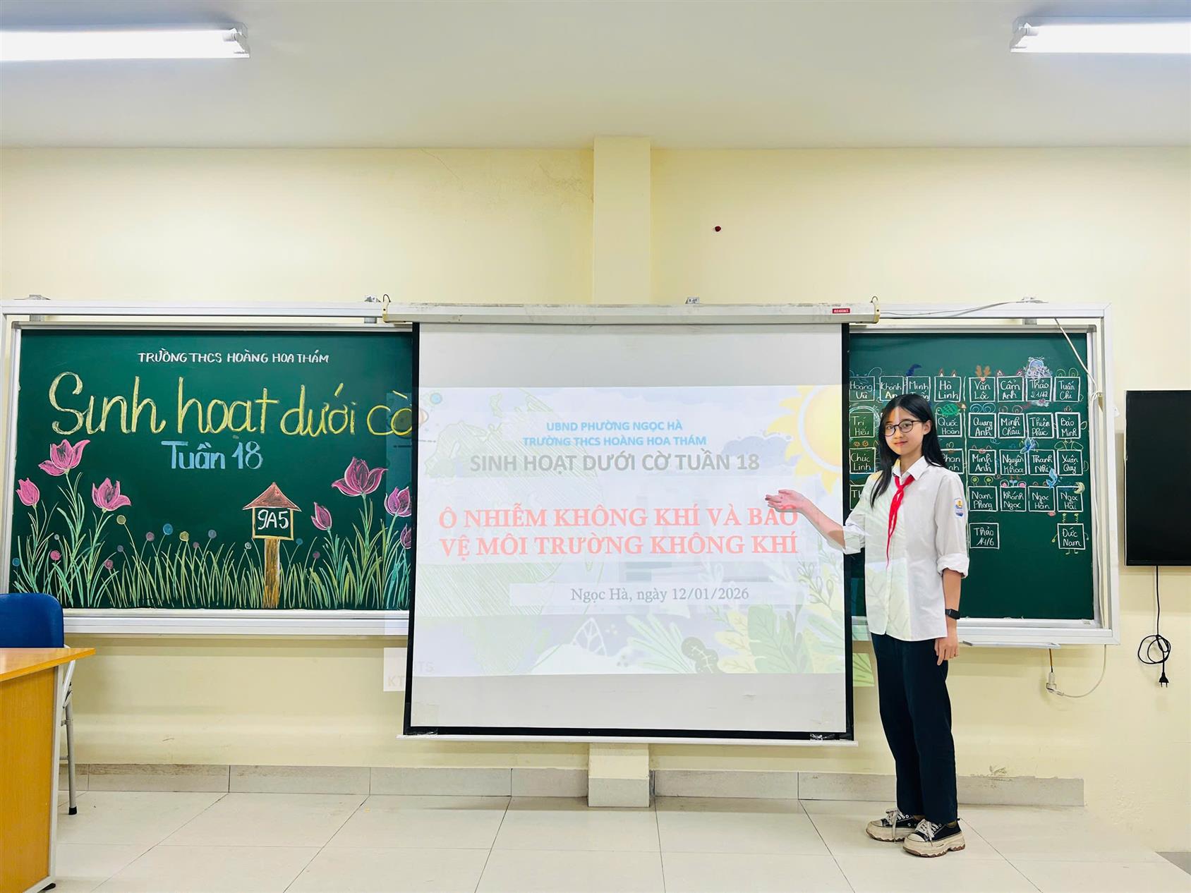 Lớp 9A5 chung tay hành động vì bầu trời xanh