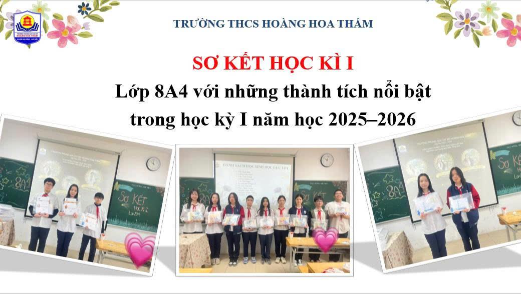 Lớp 8A4 với những thành tích nổi bật trong học kỳ I năm học 2025–2026