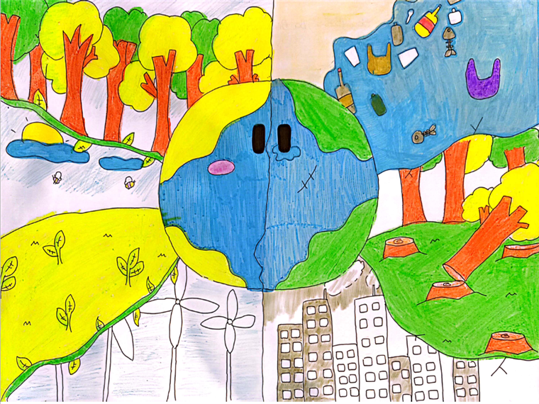 A drawing of a planet

Description automatically generated