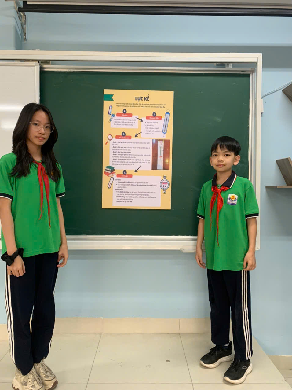 A child and child standing in front of a chalkboard

AI-generated content may be incorrect.