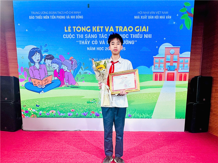 A child holding a certificateDescription automatically generated