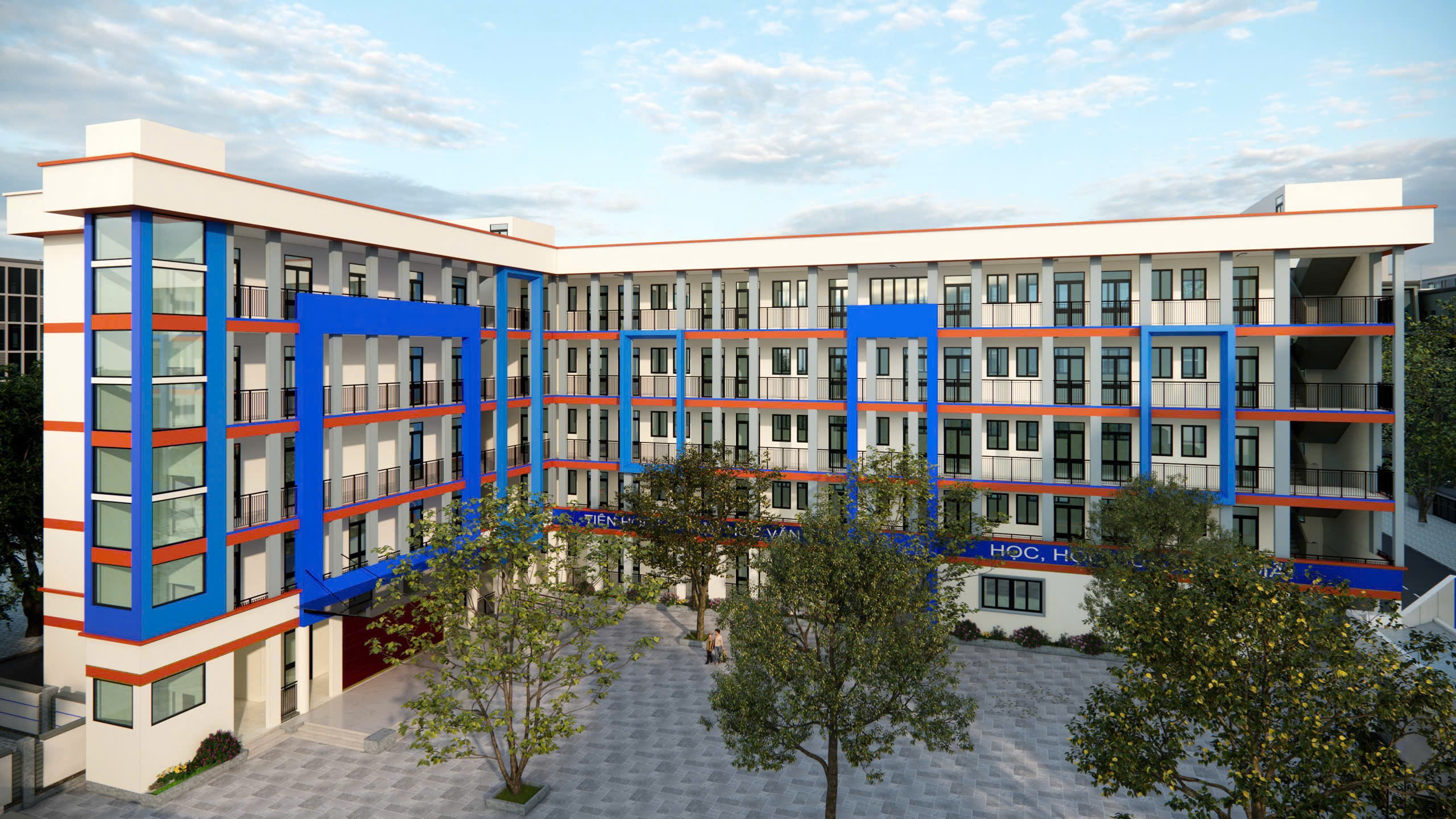 A building with trees around itDescription automatically generated